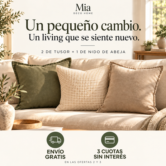 Pack X 3 Almohadones Tusor Y Nido de abeja 45x45